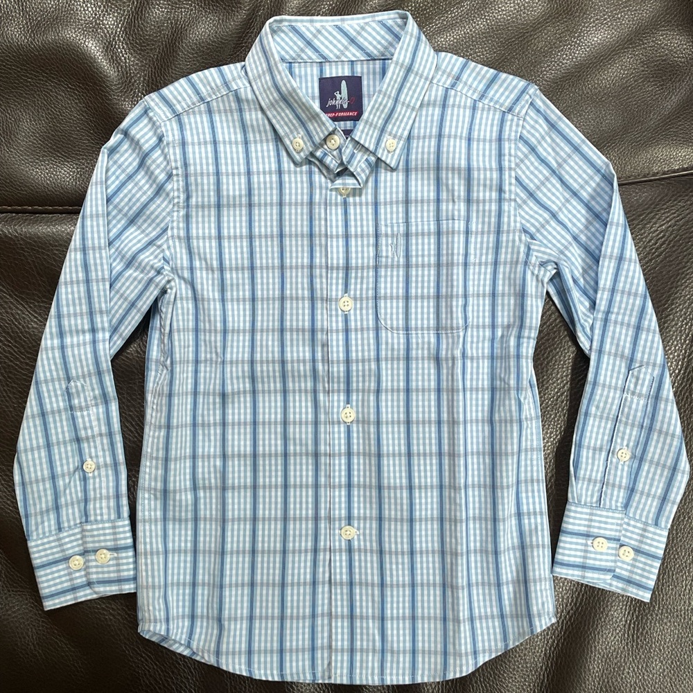 !!EUC!! Johnnie - O Long Sleeve Shirt Size Small Blue Plaid